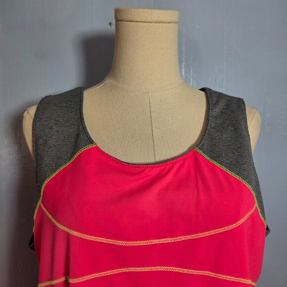 Fila XXL Bright Pink Heathered Gray Sleeveless Top Tennis Skort Summer Set - Picture 3 of 14